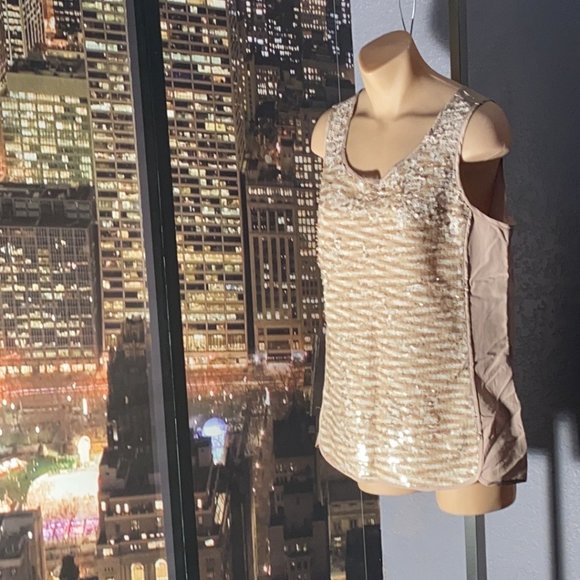 M - THE LIMITED - NWT - reversible sequin cream tank - Picture 5 of 16